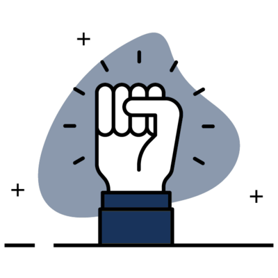 A chiropractic logo with a fist icon on a black background.