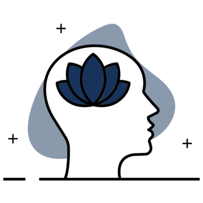A lotus flower within a woman's head, symbolizing tranquility and healing in the scope of Port Moody chiropractic services.